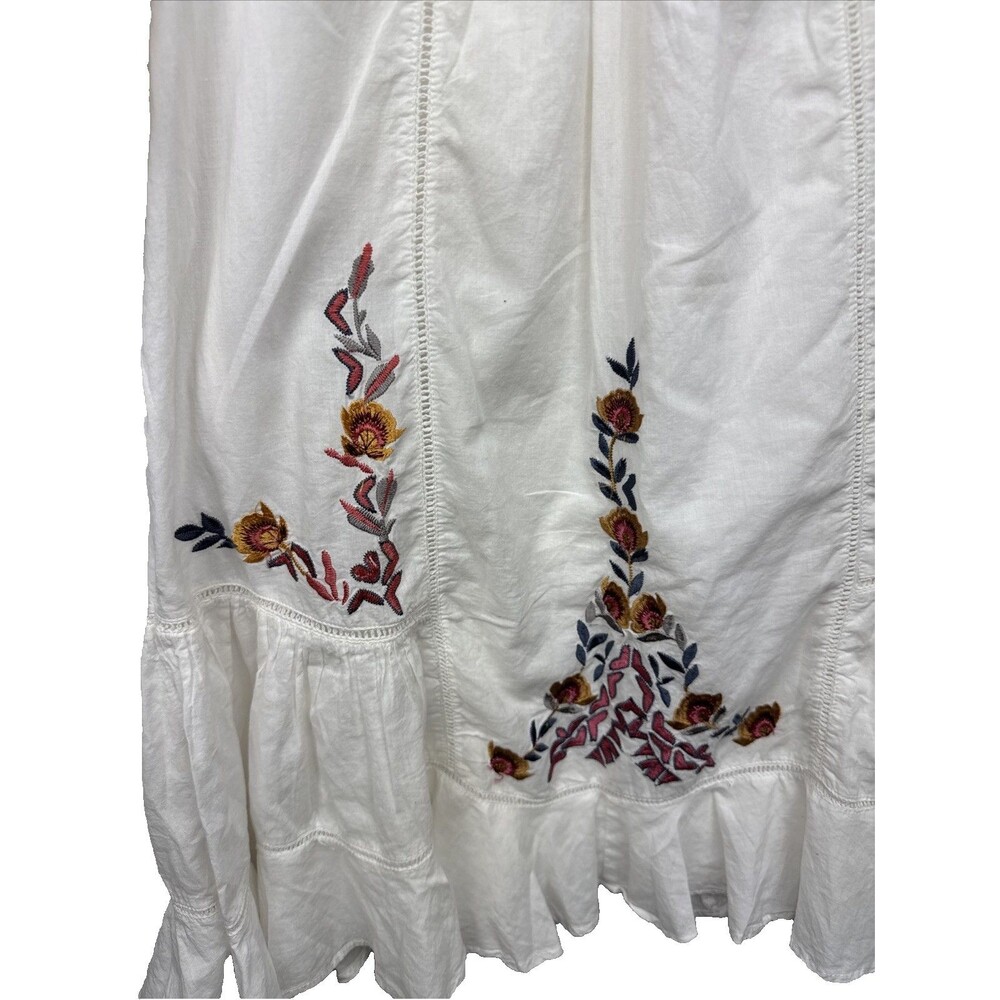 Free People Pavlo Babydoll Sz S White 100% Cotton Floral - Picture 6 of 16